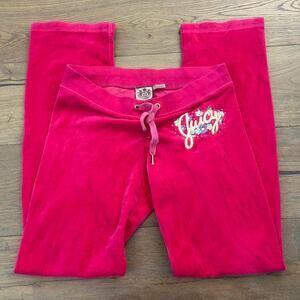 Rare vintage summer floral pink flower juicy couture low rise flare